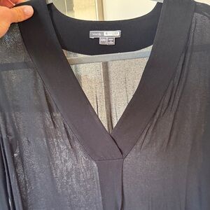 Vince Black V-Neck Blouse